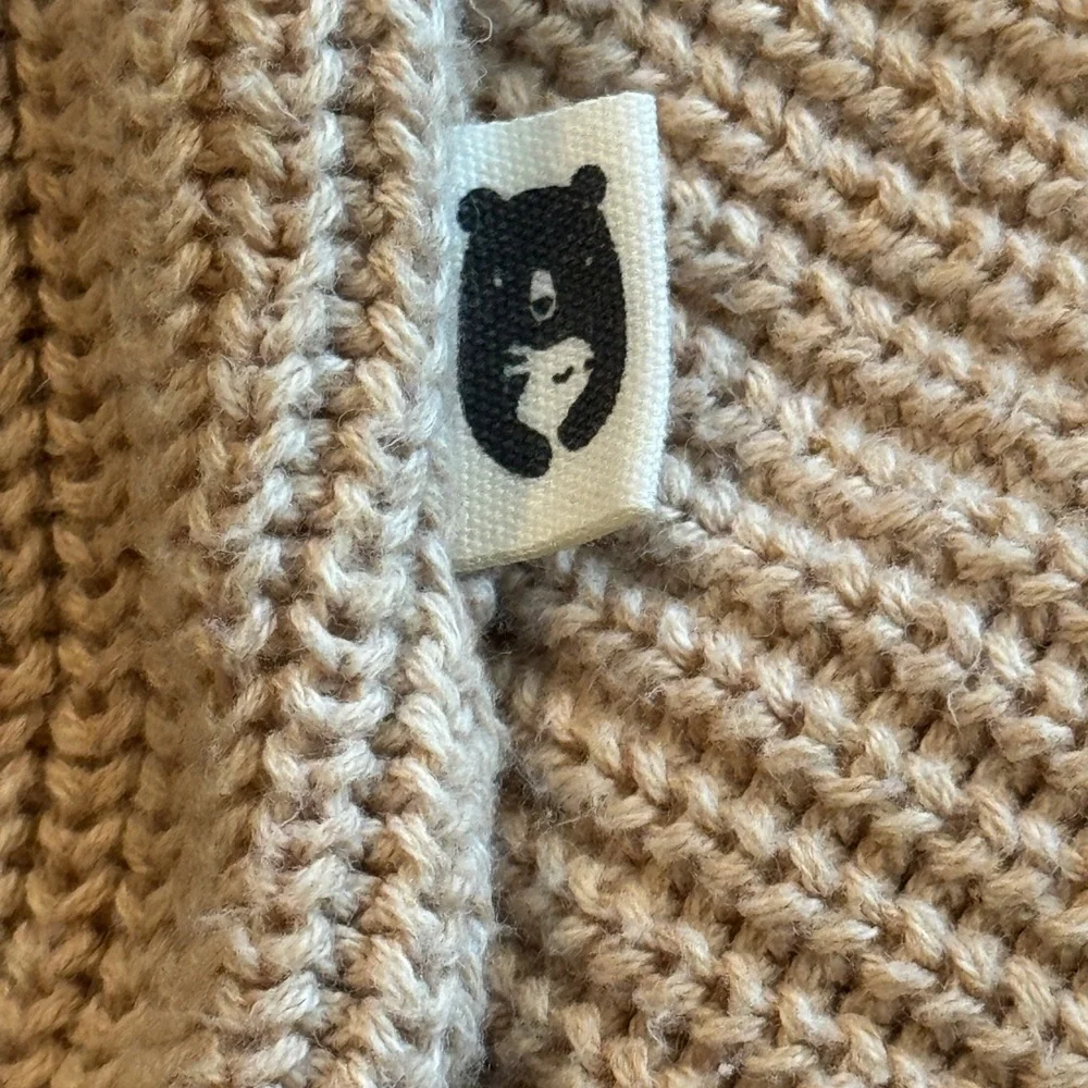 Rabbit + Bear Knit Baby Overalls – Tan Ribbed Romper 6–12M - Picture 4 of 7